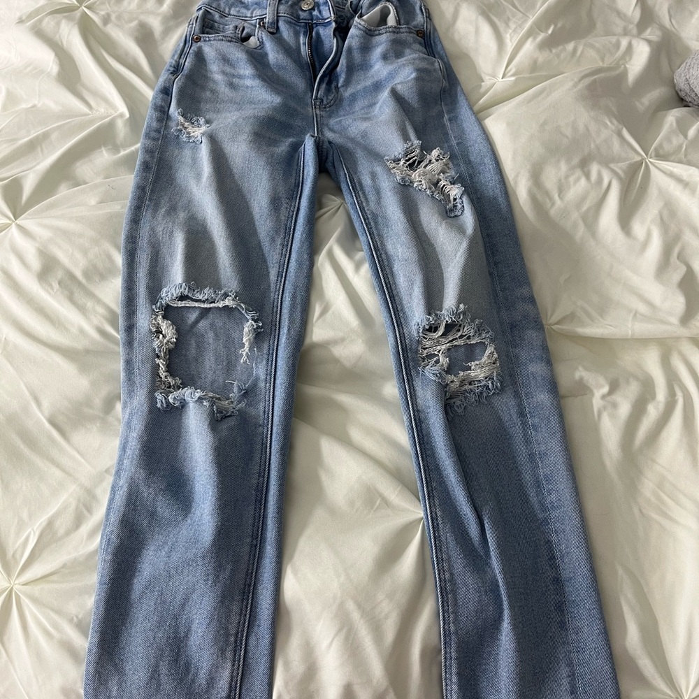 AE Light Blue Distressed Women's Jeans